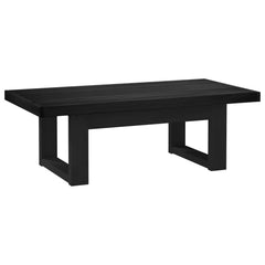 Coffee Table NOAIN 119 x 60 x 40 cm Solid Pine Wood Black U shape