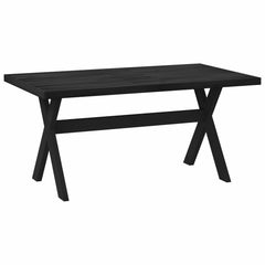 vidaXL Dining Table NOAIN 160 cm Solid Pine Wood Black Rectangular 2