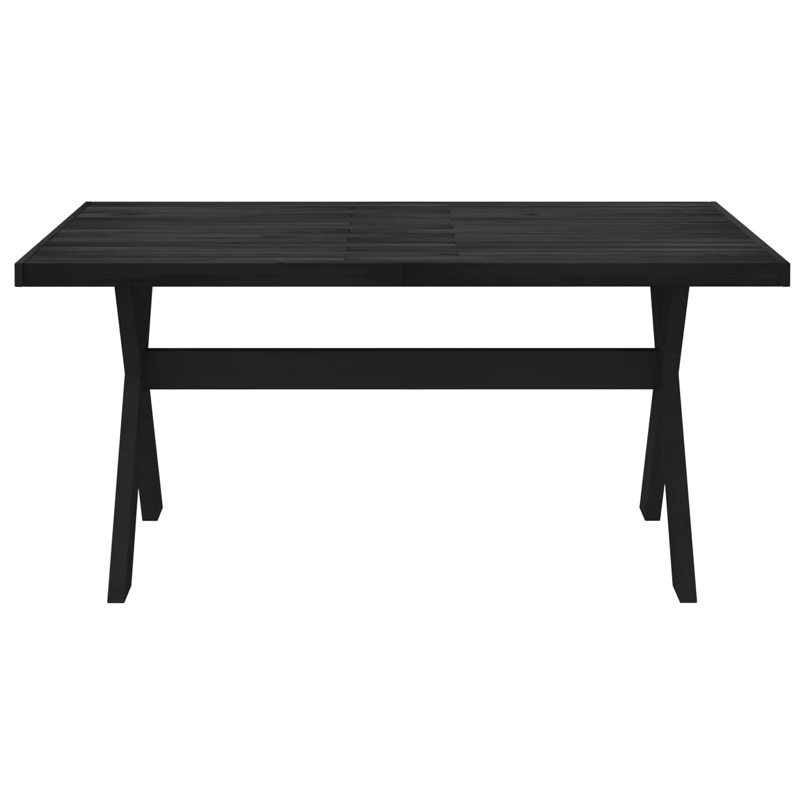 vidaXL Dining Table NOAIN 160 cm Solid Pine Wood Black Rectangular 3