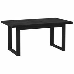 vidaXL Dining Table NOAIN 160 cm Solid Pine Wood Black Rectangular 2