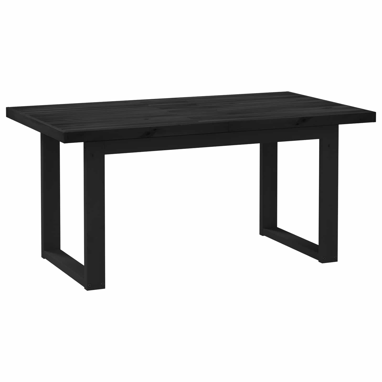 vidaXL Dining Table NOAIN 160 cm Solid Pine Wood Black Rectangular 5