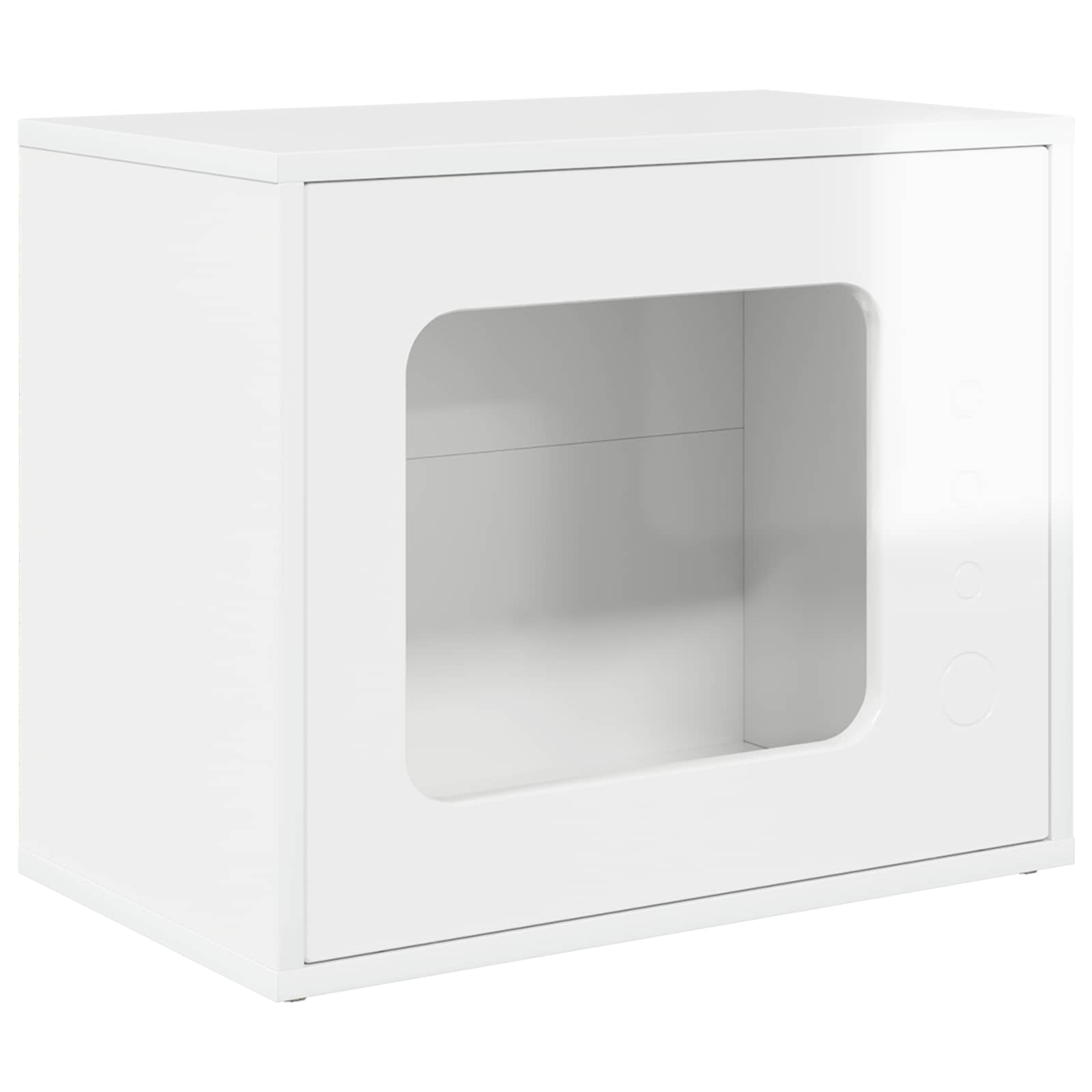 vidaXL Cat House Gloss White 51 x 30 x 42.5 cm Engineered Wood 2
