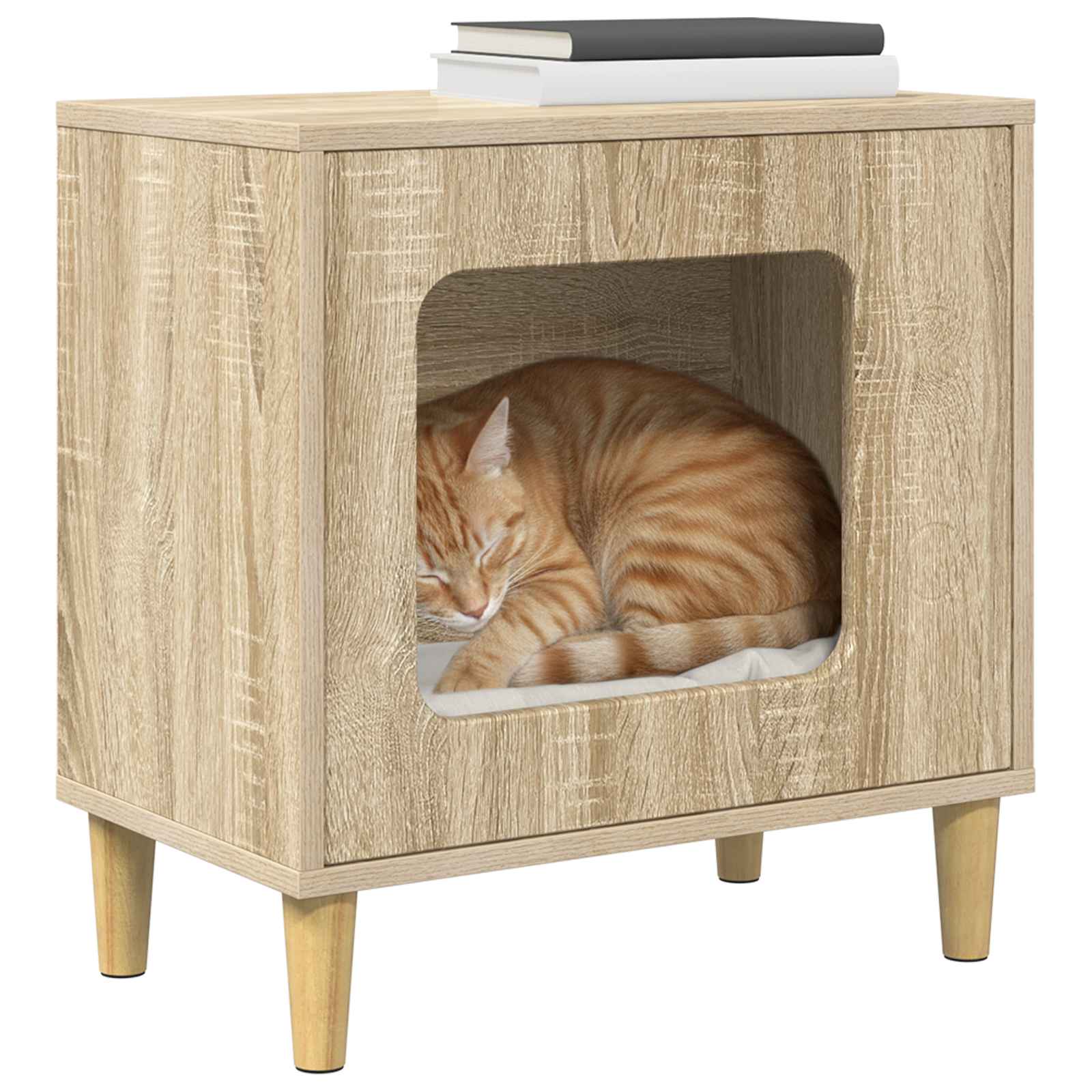 vidaXL Cat House Sonoma 51 x 30 x 52 cm Engineered Wood 3