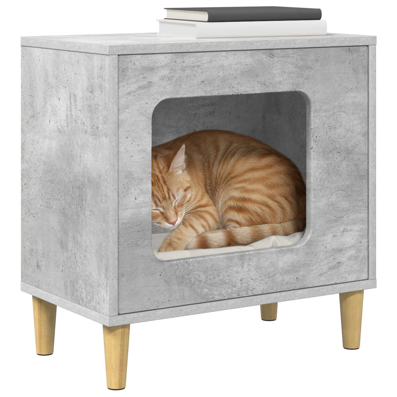 vidaXL Cat House Concerte 51 x 30 x 52 cm Engineered Wood 3
