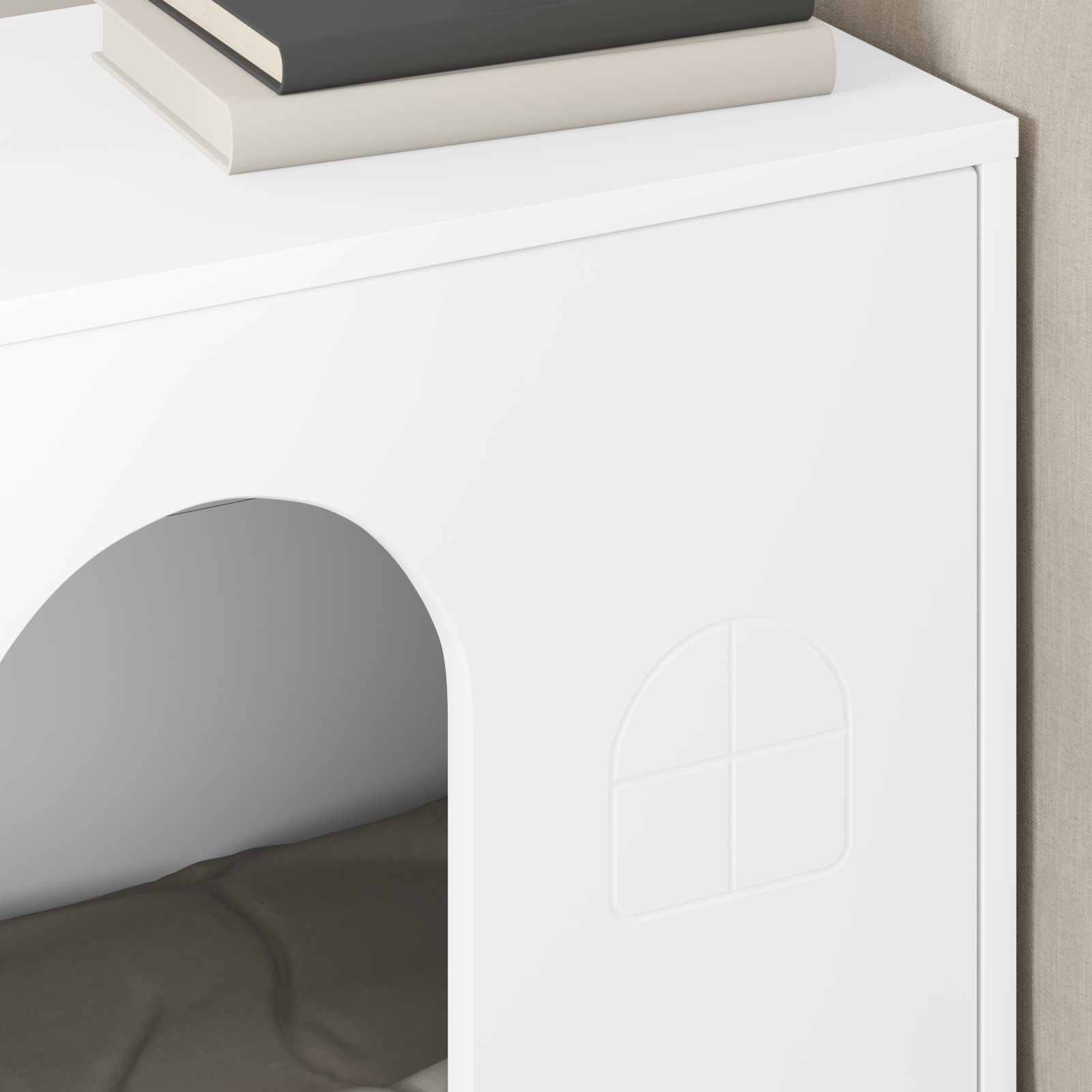 vidaXL Cat House White 51 x 30 x 52 cm Engineered Wood 4