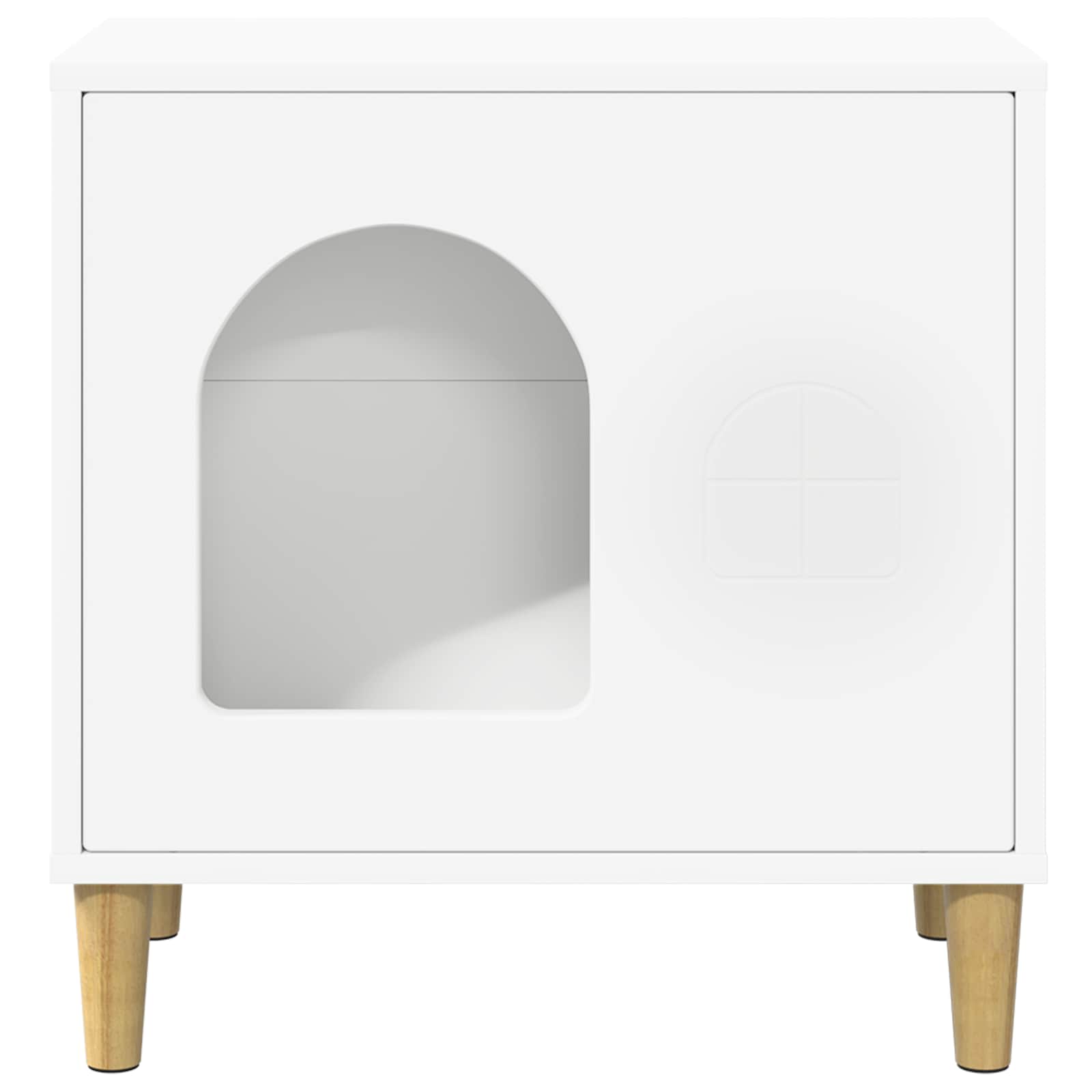 vidaXL Cat House White 51 x 30 x 52 cm Engineered Wood 5