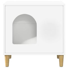 vidaXL Cat House White 51 x 30 x 52 cm Engineered Wood 5