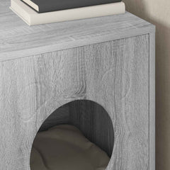 vidaXL Cat House Grey Sonoma 42.5 x 40 x 53 cm Engineered Wood 4