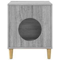 vidaXL Cat House Grey Sonoma 42.5 x 40 x 53 cm Engineered Wood 5