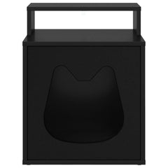 vidaXL Cat House Black 42.5 x 40 x 53.5 cm Engineered Wood 5
