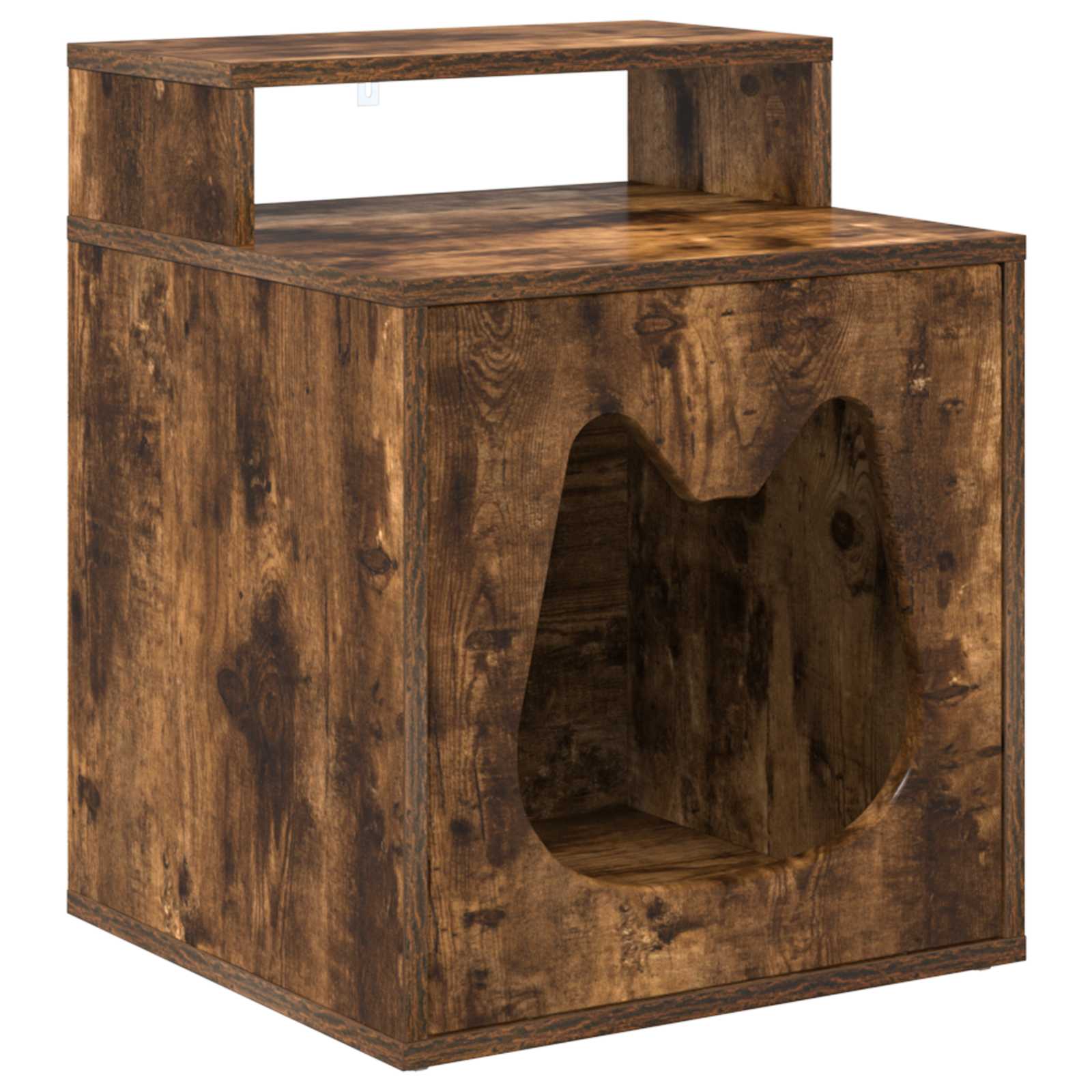 vidaXL Cat House Smoked Oak 42.5 x 40 x 53.5 cm Engineered Wood 2