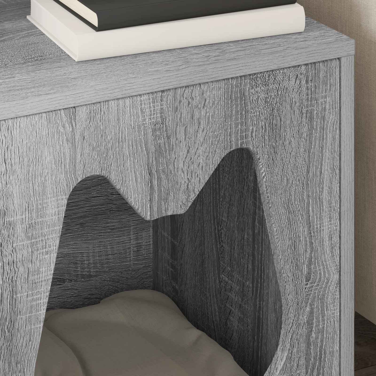 vidaXL Cat House Grey Sonoma 42.5 x 40 x 53.5 cm Engineered Wood 4
