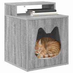 vidaXL Cat House Grey Sonoma 42.5 x 40 x 53.5 cm Engineered Wood 3