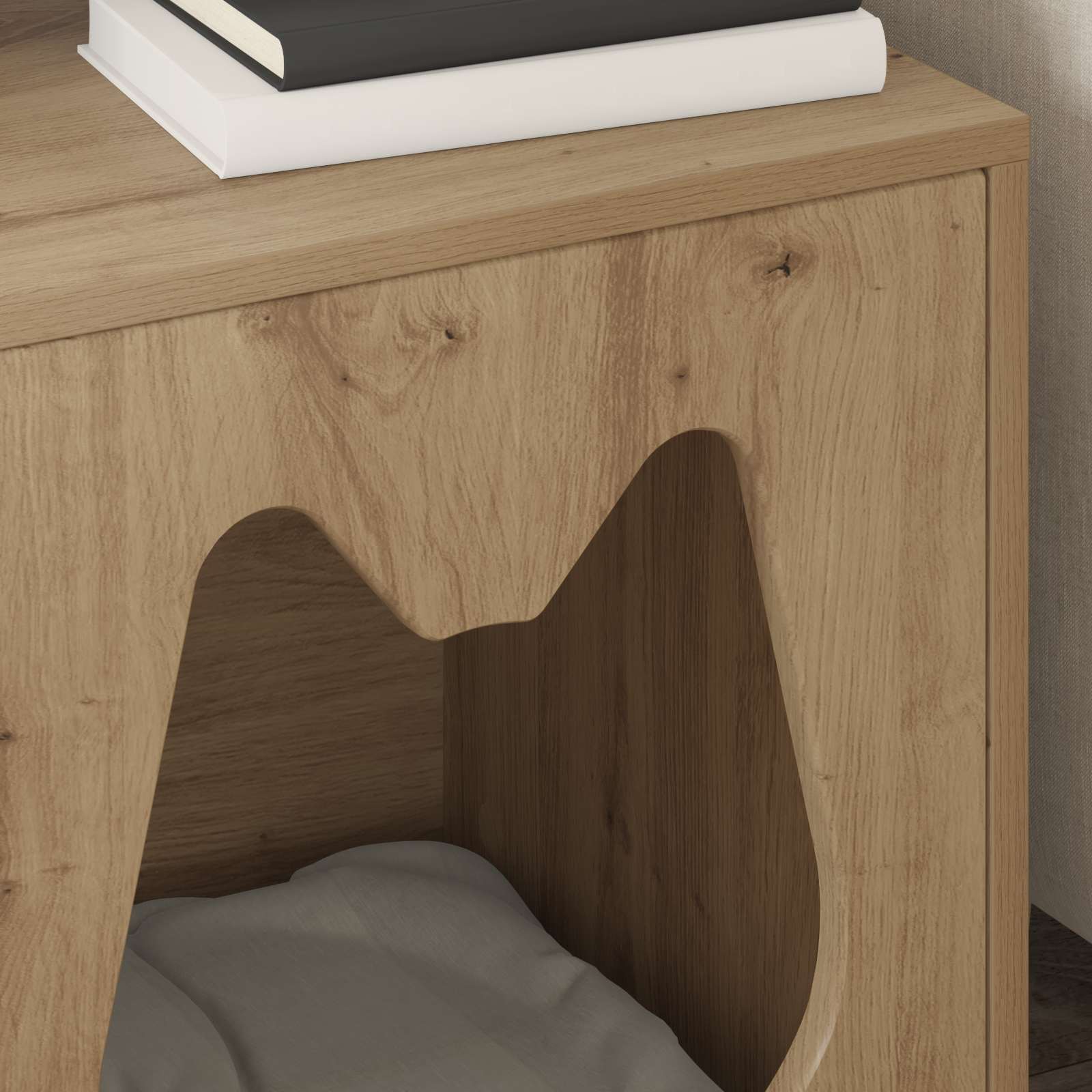 vidaXL Cat House Artisian Oak 42.5 x 40 x 53.5 cm Engineered Wood 4