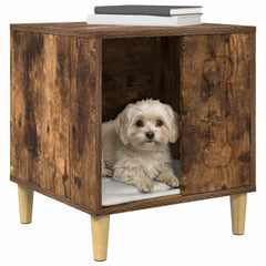 vidaXL Dog House Smoked Oak 44 x 42 x 49 cm Engineered Wood 3