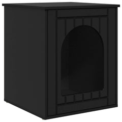 vidaXL Cat House Black 53 x 52 x 62 cm Engineered Wood 2