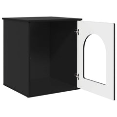 vidaXL Cat House Black 53 x 52 x 62 cm Engineered Wood 5