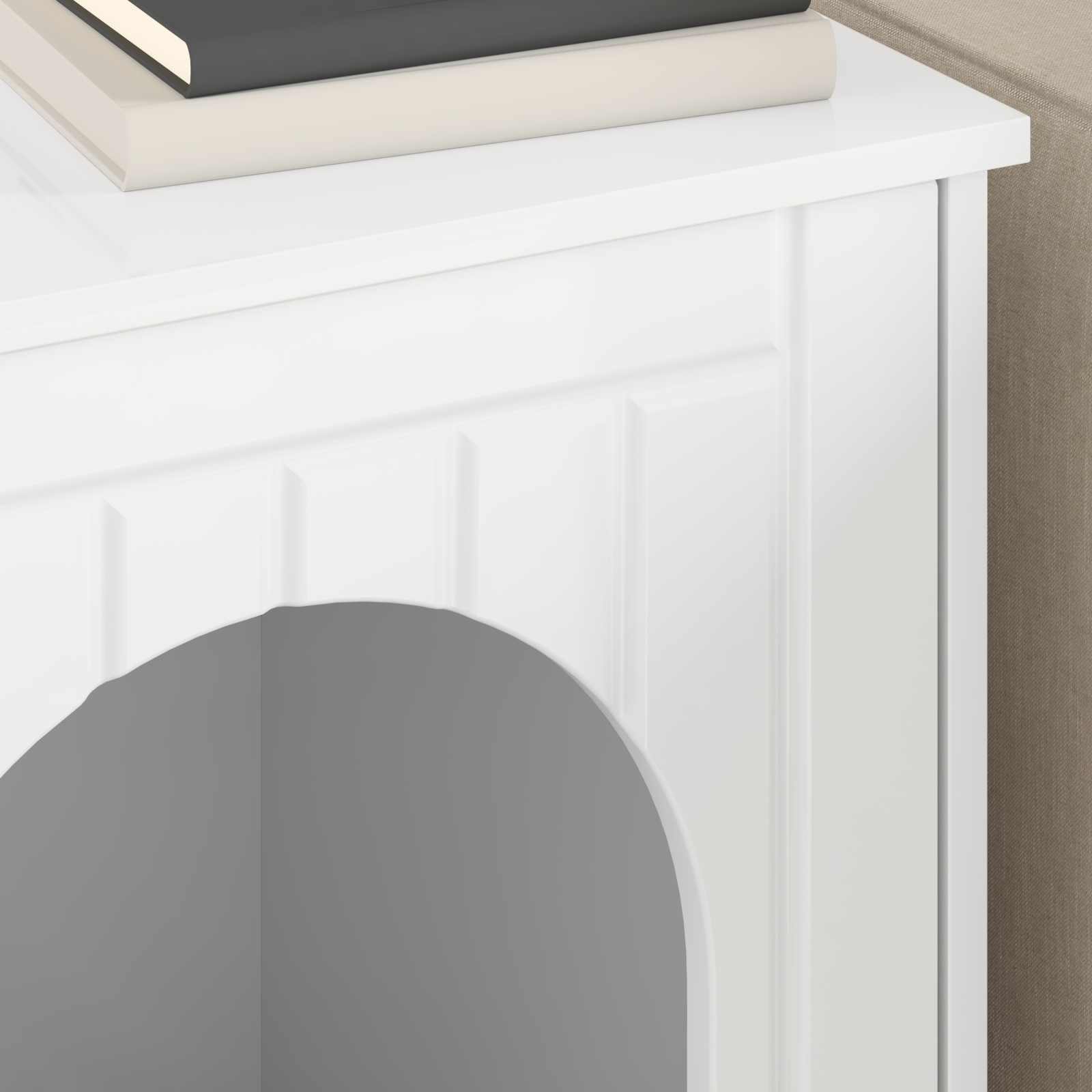 vidaXL Cat House Gloss White 53 x 52 x 62 cm Engineered Wood 4