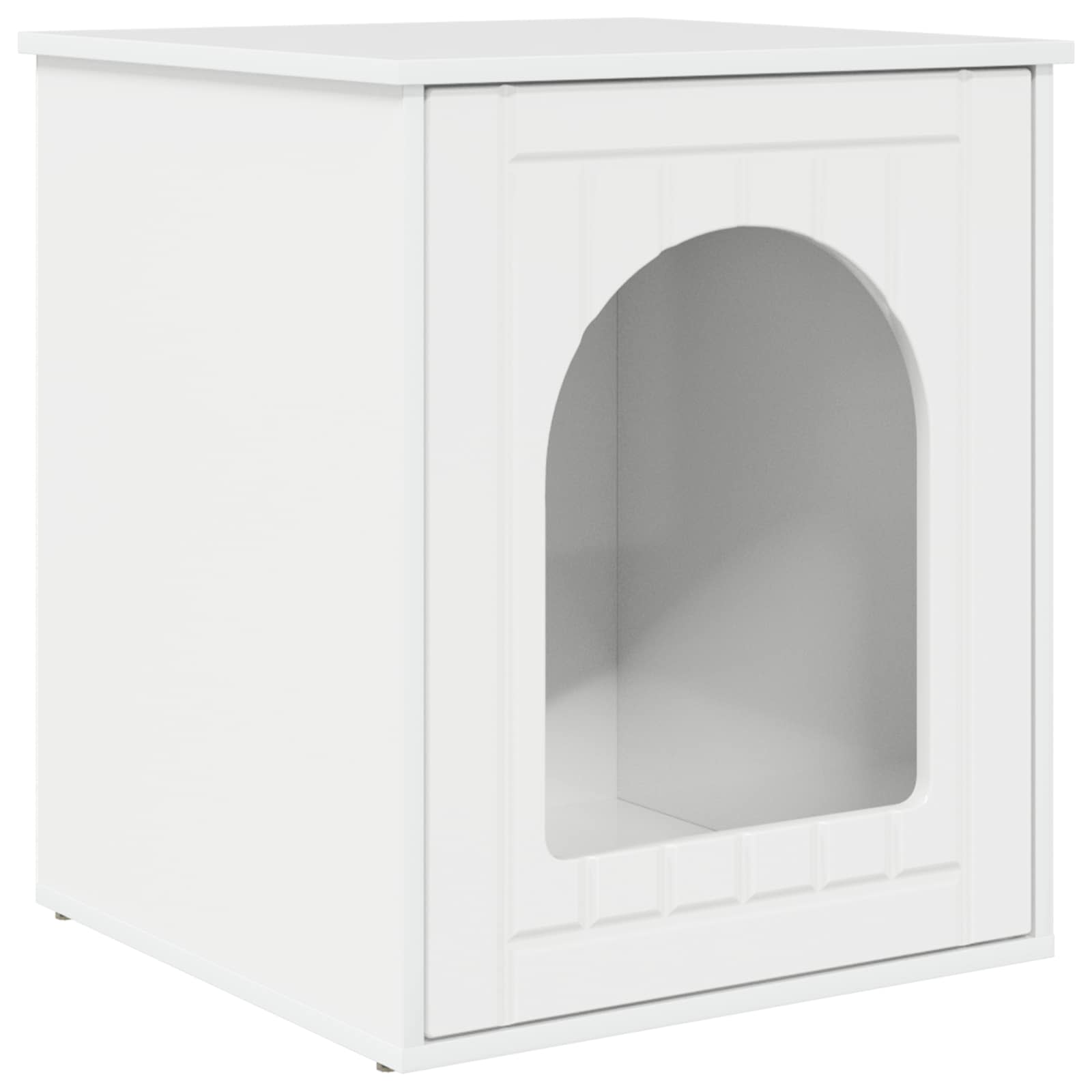 vidaXL Cat House Gloss White 53 x 52 x 62 cm Engineered Wood 2