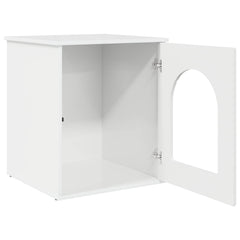 vidaXL Cat House Gloss White 53 x 52 x 62 cm Engineered Wood 5