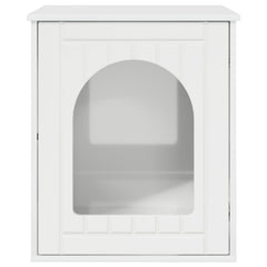 vidaXL Cat House Gloss White 53 x 52 x 62 cm Engineered Wood 6