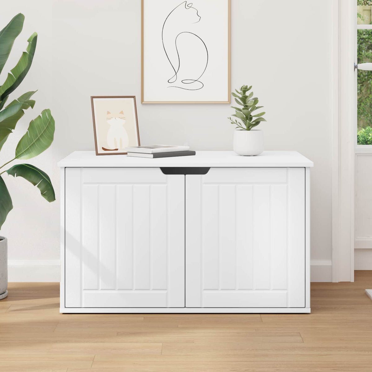 Cat House 85 x 55 x 50.5 cm Engineered Wood White