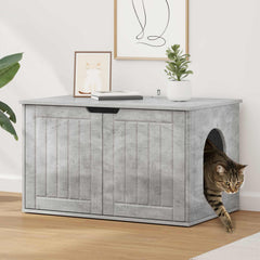 Cat House 85 x 55 x 50.5 cm Engineered Wood Concrete grey