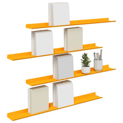 vidaXL Floating Shelf 4 pcs Mustard Yellow 80 x 9 x 2.5 cm Steel 3