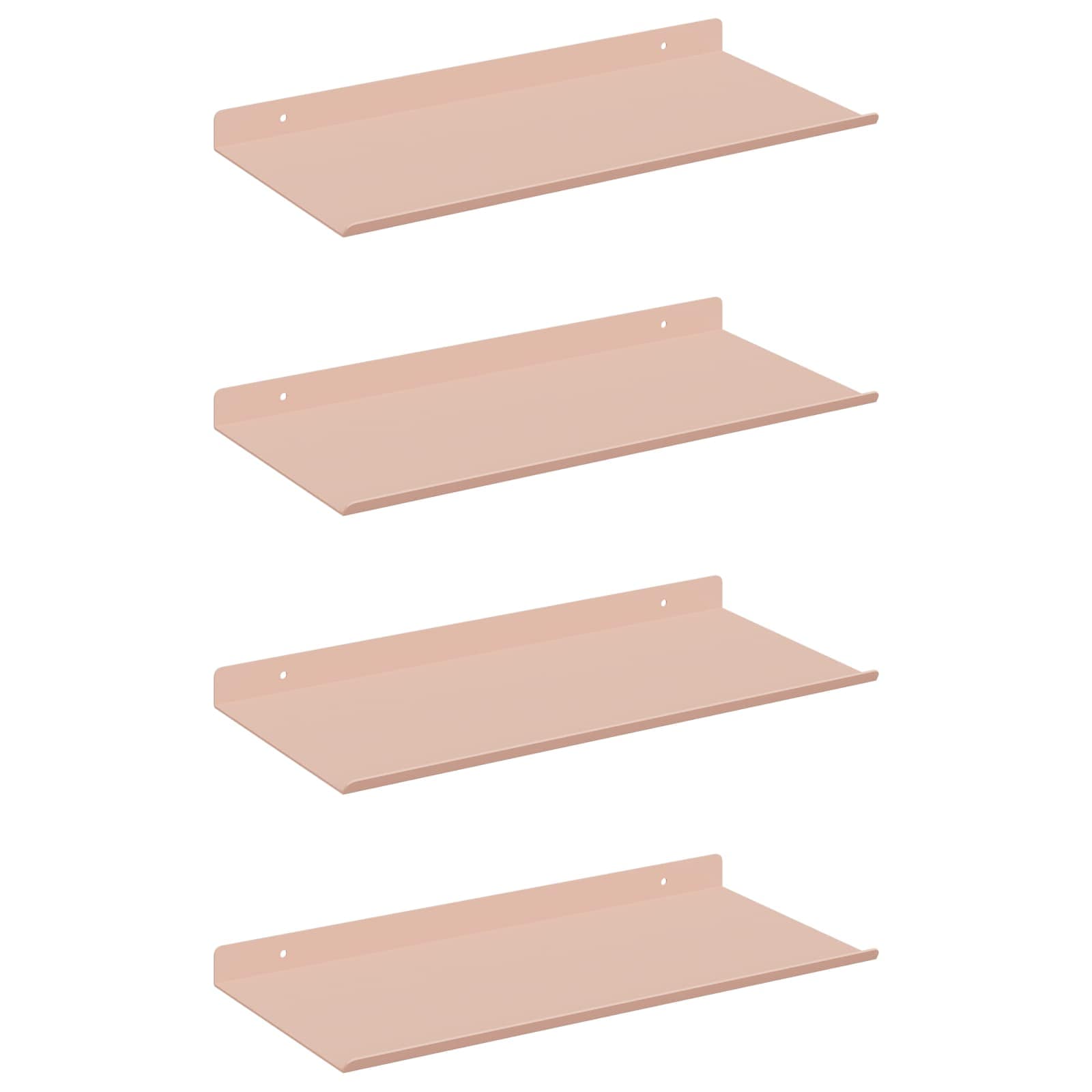 vidaXL Floating Shelf 4 pcs Pink 40 x 18 x 2.5 cm Steel 2