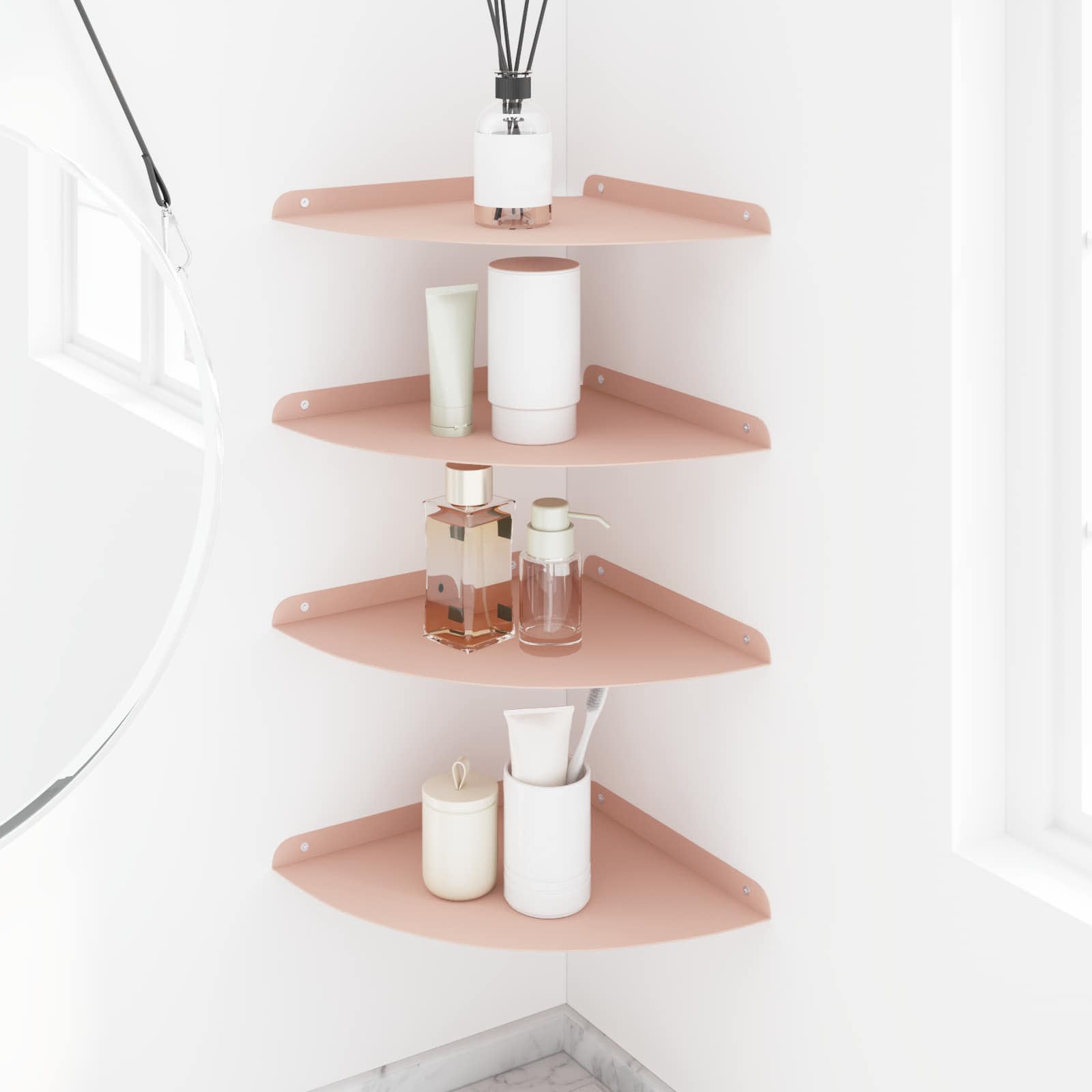 vidaXL Corner Floating Shelf 4 pcs Pink 30 x 30 x 2 cm 4