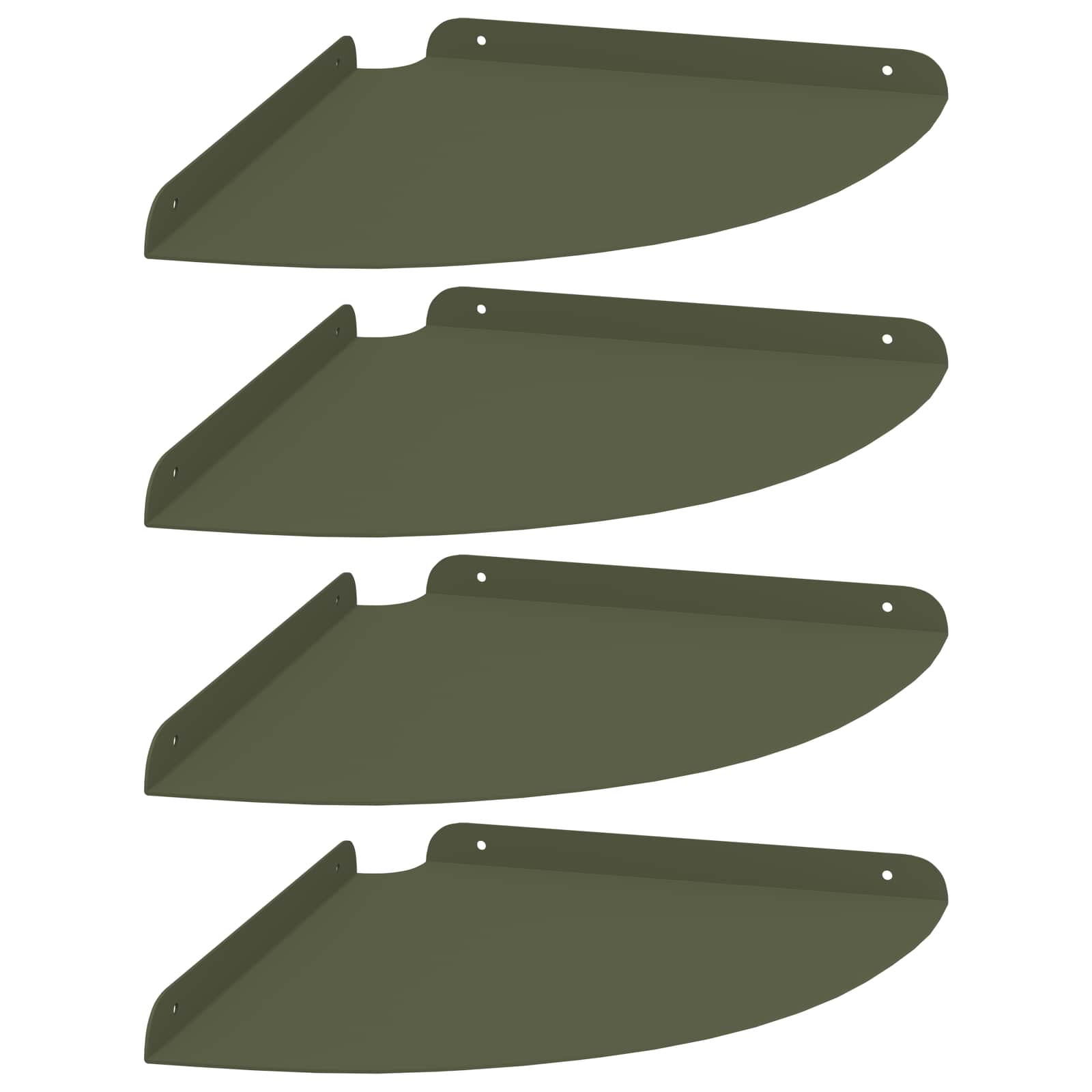 vidaXL Corner Floating Shelf 4 pcs Olive green 30 x 30 x 2 cm 2