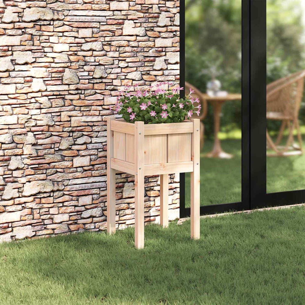 vidaXL Garden Planter Nature 40 x 40 x 70 cm Solid Pine Wood 1