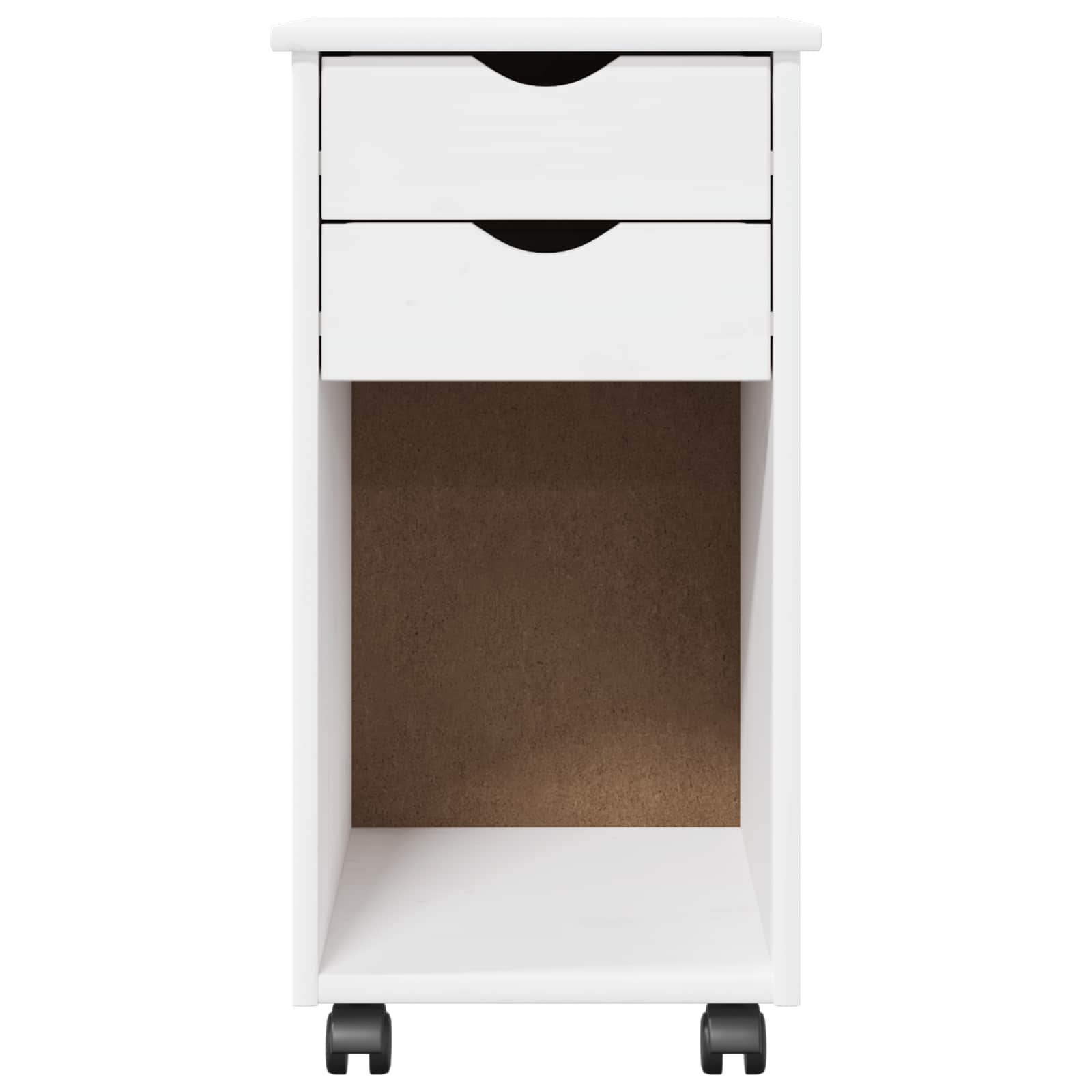 vidaXL Rolling Cabinet 34 x 39 x 65.5 cm Solid Pine Wood White 5