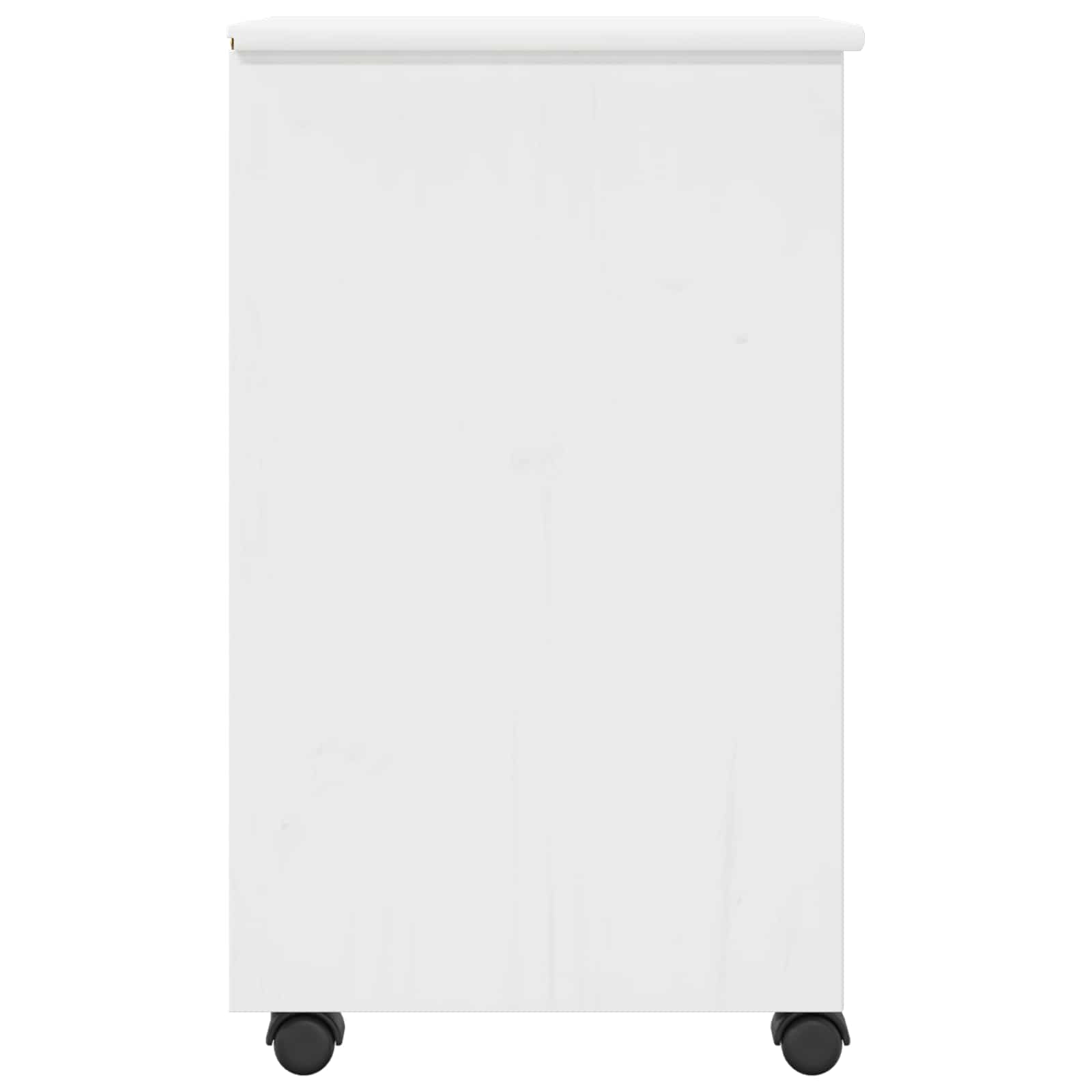 vidaXL Rolling Cabinet 34 x 39 x 65.5 cm Solid Pine Wood White 6