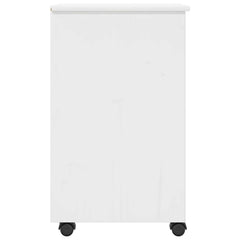 vidaXL Rolling Cabinet 34 x 39 x 65.5 cm Solid Pine Wood White 6