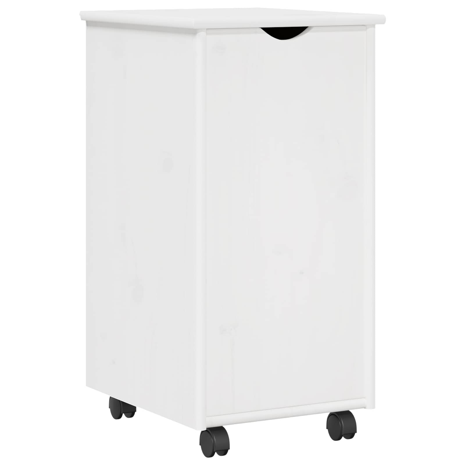 vidaXL Rolling Cabinet White 34 x 39 x 65.5 cm Solid Pine Wood 2