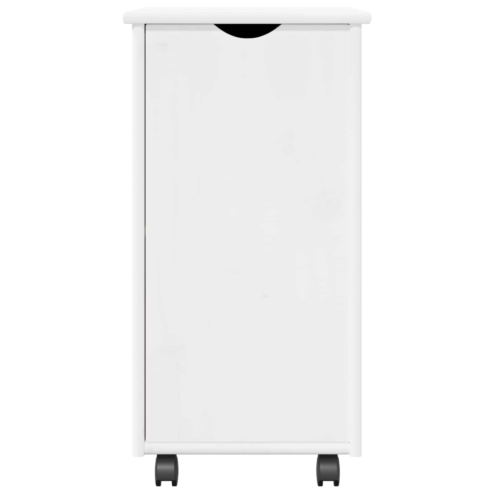 vidaXL Rolling Cabinet White 34 x 39 x 65.5 cm Solid Pine Wood 5