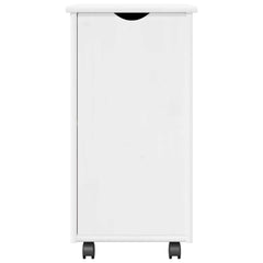 vidaXL Rolling Cabinet White 34 x 39 x 65.5 cm Solid Pine Wood 5