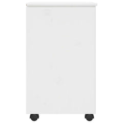 vidaXL Rolling Cabinet White 34 x 39 x 65.5 cm Solid Pine Wood 6