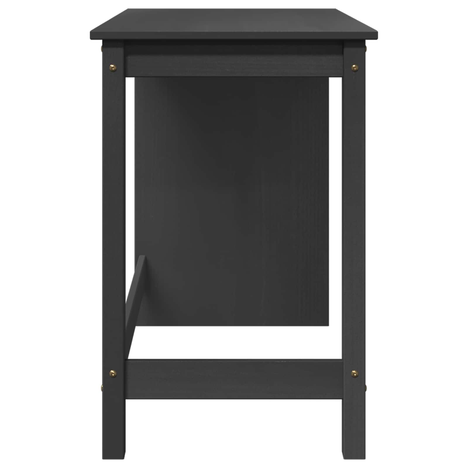 vidaXL Desk Grey 112 x 50 x 75 cm Solid Pine Wood 3