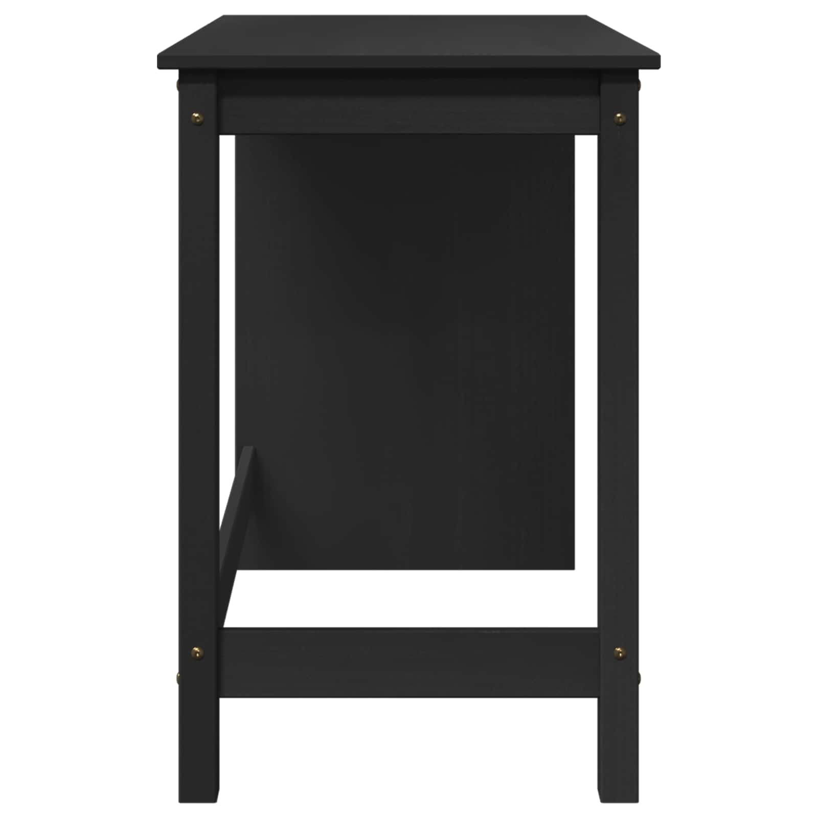 vidaXL Desk Black 112 x 50 x 75 cm Solid Pine Wood 5
