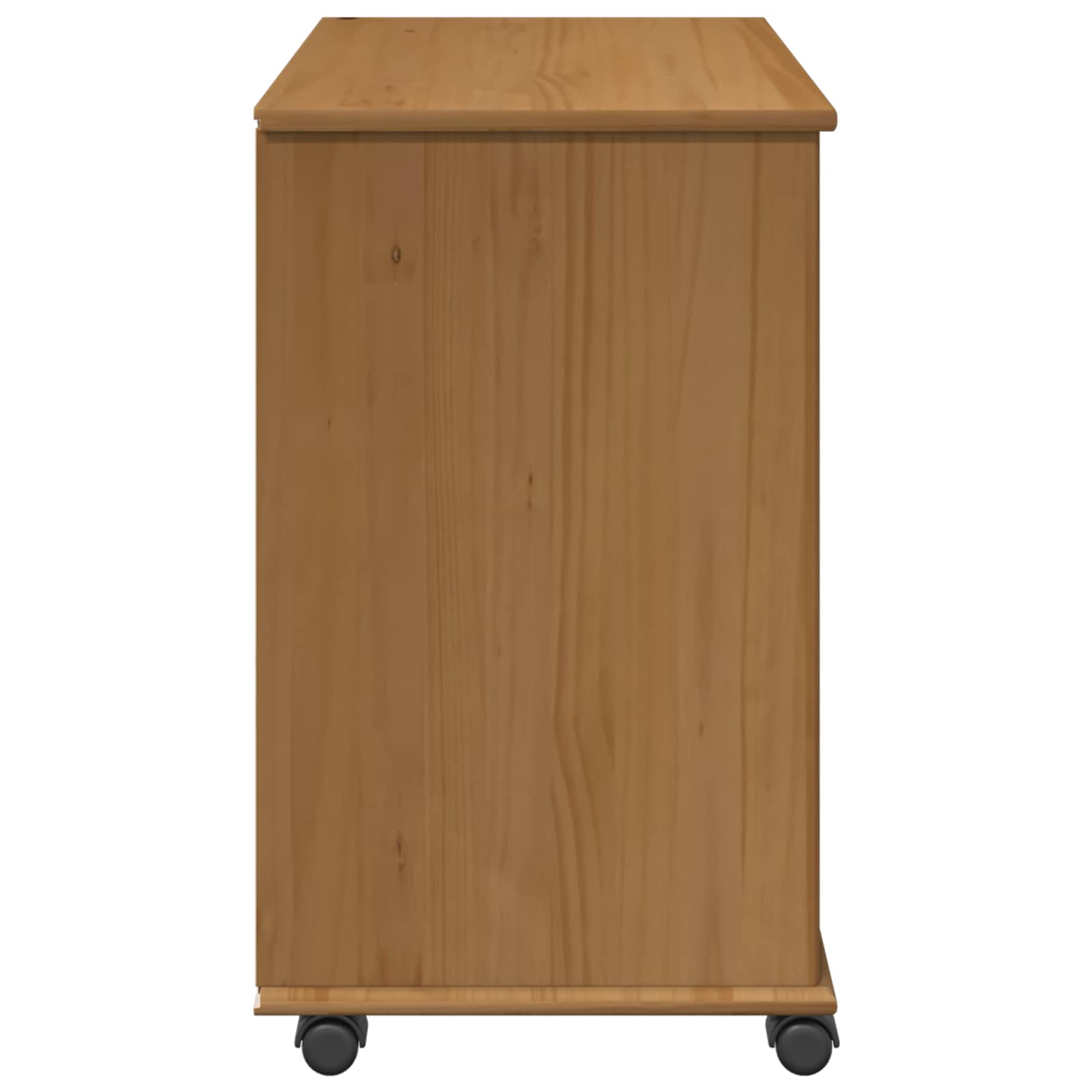 vidaXL Rolling Cabinet 63.5 x 39 x 65.5 cm Solid Pine Wood Honey Brown 6