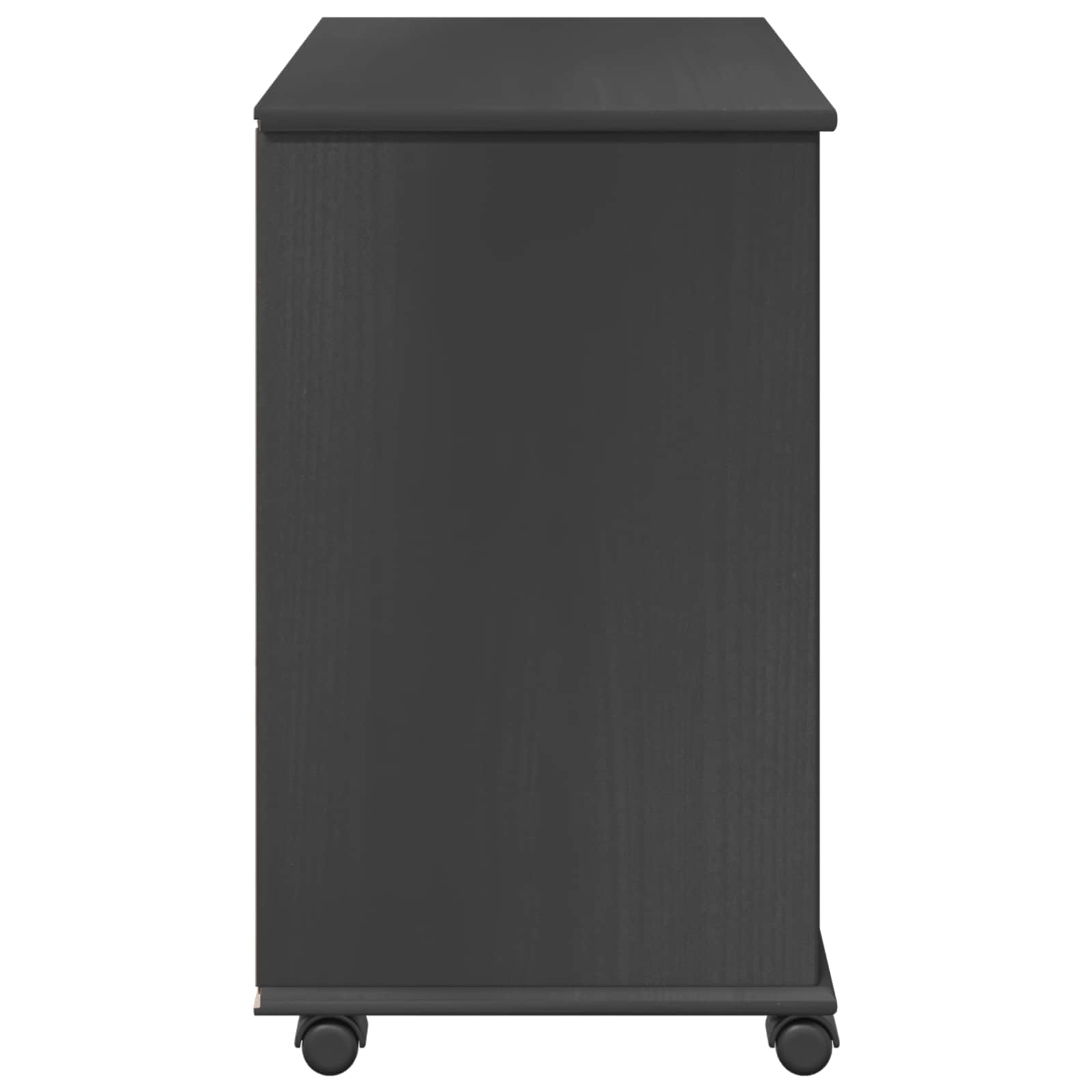 vidaXL Rolling Cabinet 63.5 x 39 x 65.5 cm Solid Pine Wood Grey 6