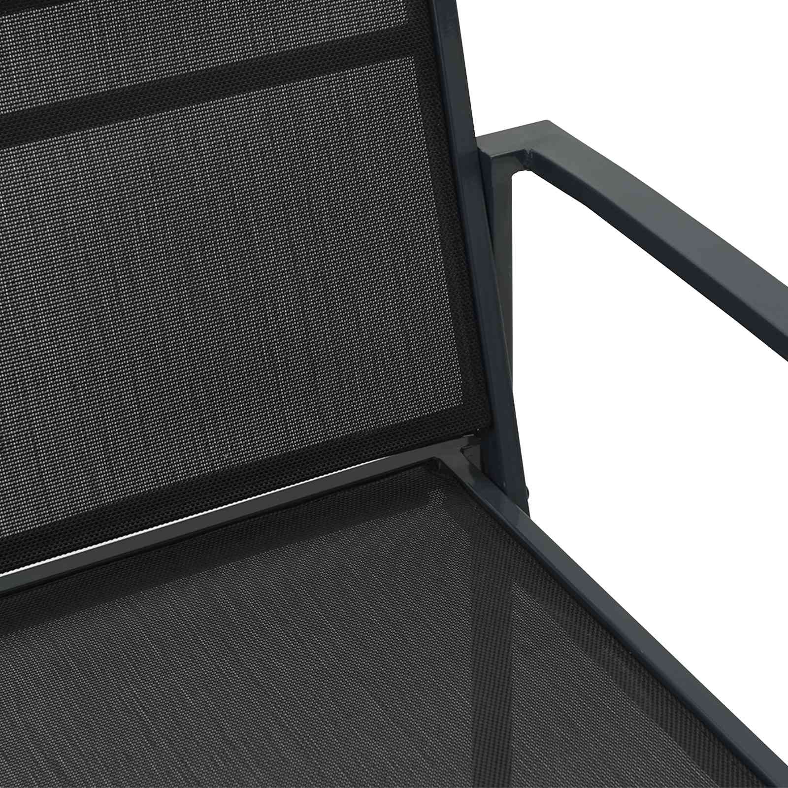 vidaXL Garden Chairs 2 pcs Black and Anthracite Textilene Fabric 4