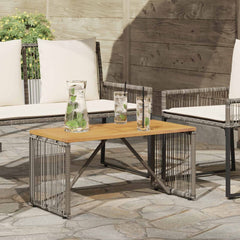 Outdoor Table and Brown 80 x 40 x 40 cm Poly Rattan Grey