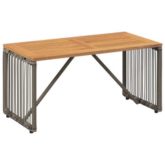 Outdoor Table and Brown 80 x 40 x 40 cm Poly Rattan Grey
