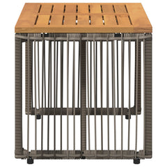 Outdoor Table and Brown 80 x 40 x 40 cm Poly Rattan Grey