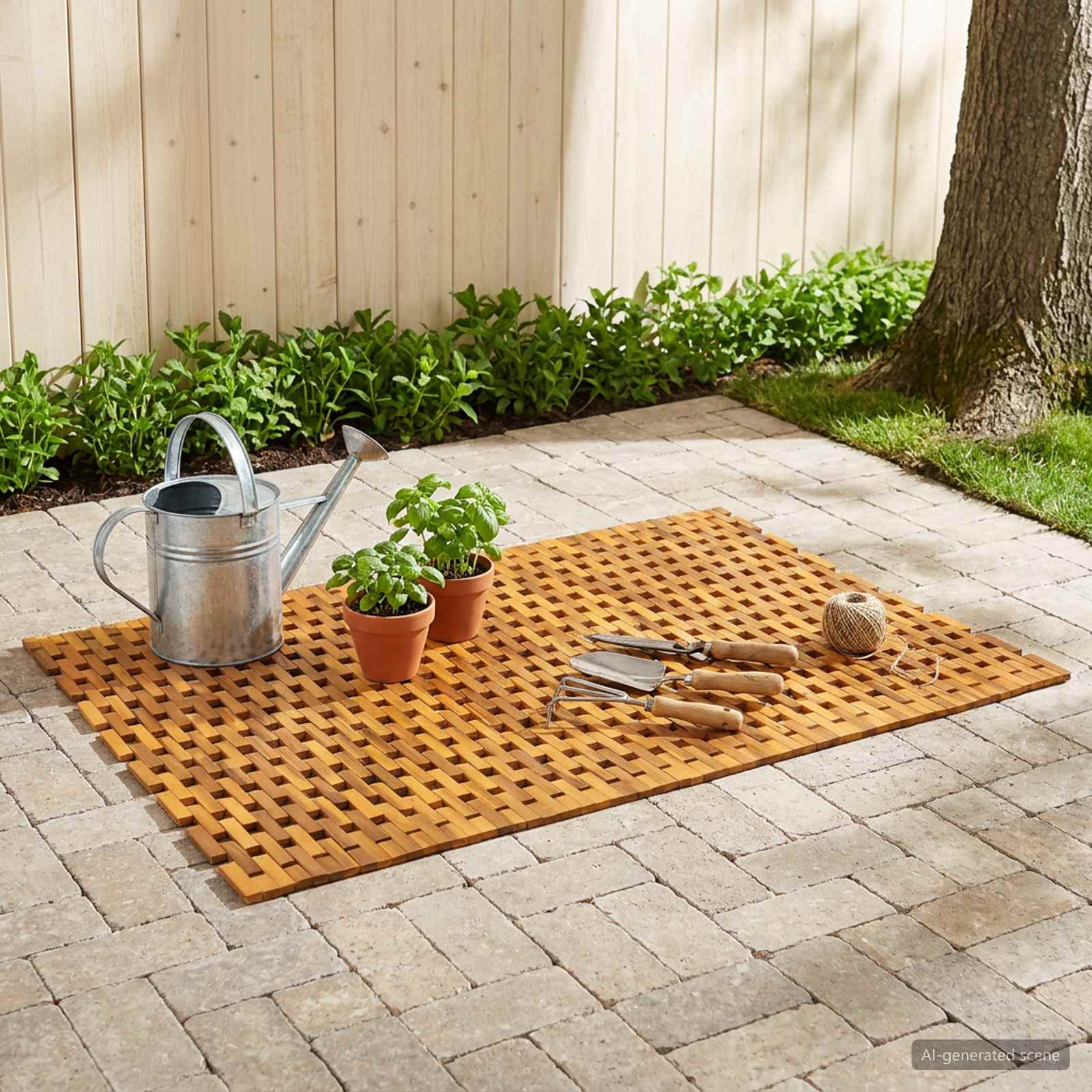 vidaXL Bath Mats Natural 95 x 140 cm Solid Acacia Wood 3