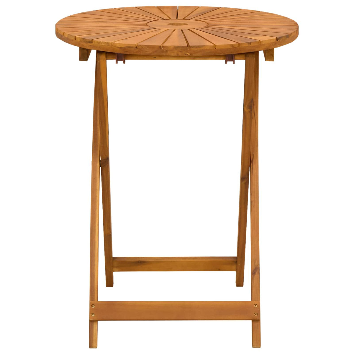 Folding Garden Table Natural Ø60 75 cm Solid Acacia Wood 60 cm