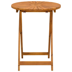 Folding Garden Table Natural Ø60 75 cm Solid Acacia Wood 60 cm